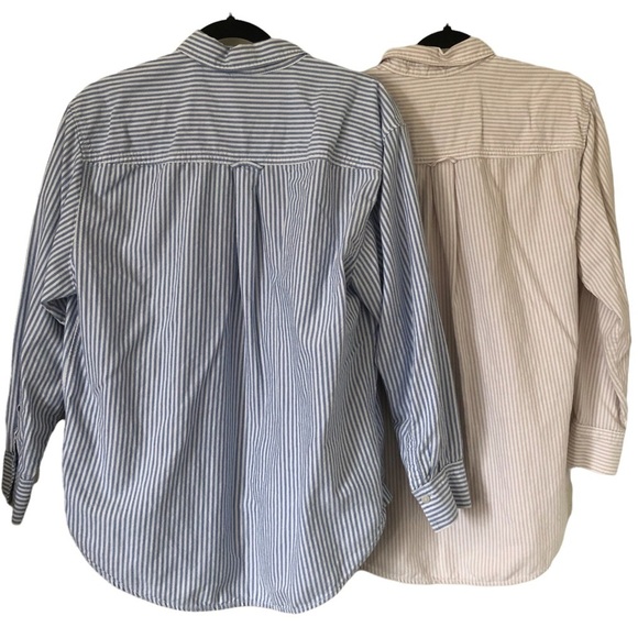 H&M Bundle Striped Button-down Oversized Shirt - Picture 7 of 8
